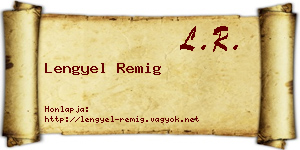 Lengyel Remig névjegykártya